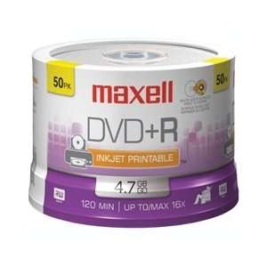  Maxell Dvd+R 16x Write Once Printable White Matte 50 Pack 