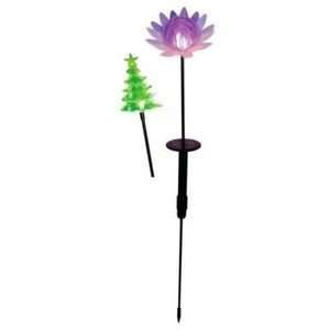  3 Set Solar Light Stick Water Lily/Hol Tree Garden