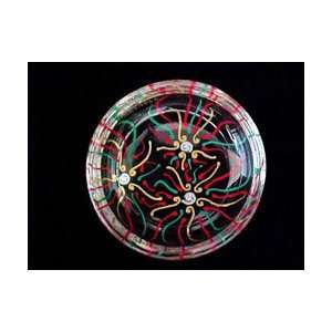 Regal Poinsettia Design   Hand Painted   Coaster   3.75 