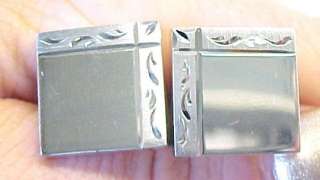 LAMODE ~ Sterling Silver Etched Cufflinks ~ 3/4 ~ NEW  