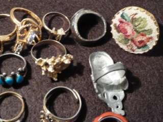 Lot of Rings 14K Gold Gold Plated Avon Sarha Cov. Costume rings and 