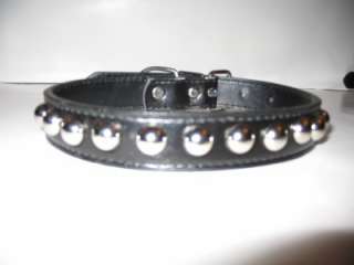 HOMEMADE STUDDED LEATHER DOG COLLAR WITH 11 STUDS UNBEATABLE PRICE 