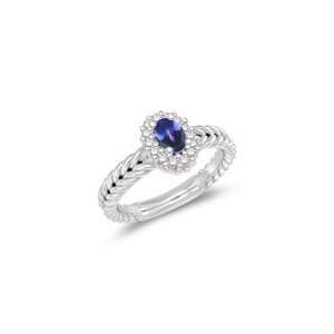   14 Cts Diamond & 0.20 Cts Tanzanite Cluster Ring in 14K White Gold 3.0