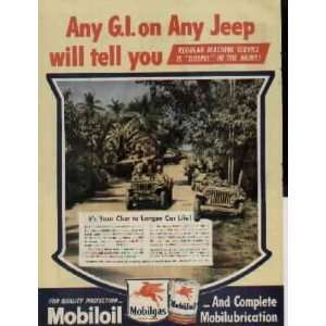   machines rolling, by this rigid servicing program  1945 Mobiloil