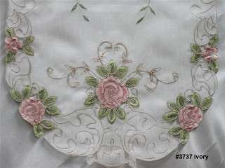   Pink Rose Floral Sheer Placemat Table Runner Tablecloth #3737  