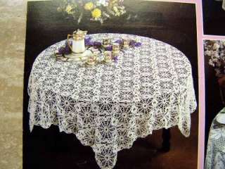 CROCHET PATTERNS Lacy Oval & Round Tablecloth~5 Designs OOP  