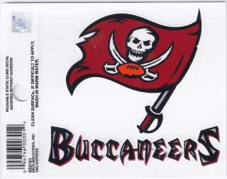 Tampa Bay Buccaneers Small Static Car Truck Window Cling Decal New NFL 