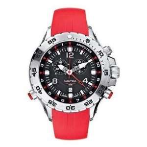 Nautica Mens Chronograph Watch A31509G NST Yachtimer Red Rubber Strap 