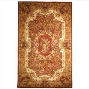   Handmade Rust and Gold Wool Area Rug, 6 Feet by 9 Feet Home & Garden