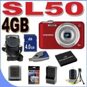  Samsung SL50 10.2 MP Digital Camera w/5X Optical Zoom (Red 