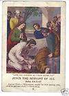 SUNDAY SCHOOL BIBLE CARD JESUS SERVANT OF ALL 1917