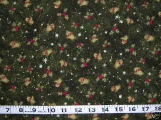   cotton 44 inch Wide Primitive Green Christmas Flannel Fabric. PR1388