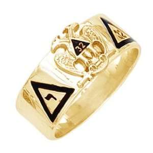   Mens Vermeil Masonic Freemason Scottish Rite Ring (Size 10) Jewelry