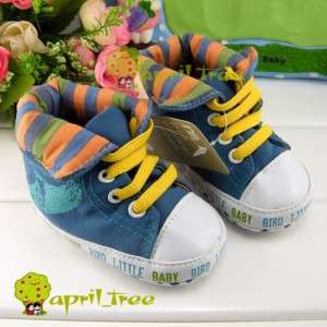 Blue Toddler Baby Boy shoes Turndown Trainer(C35)size 2 3 4  