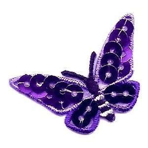 BUY 1 GET 1 OF SAME FREE/Butterfly Sequin Butterfly,Purple(Sm)/Iron On 