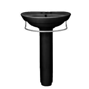   Pedestal Sink Top and Leg with 4 Inch Center Faucet Spacing, Black