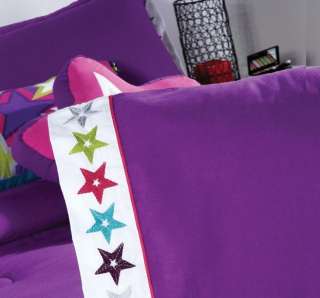 NW Teens Girls Stars Purple Comforter Bedding Set Twin  