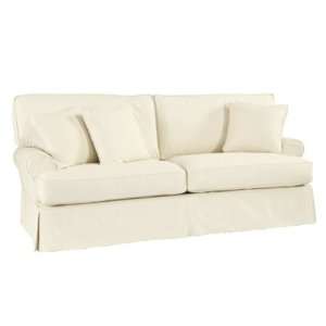 Davenport Sofa Slipcover   Ballard Essential Fabrics Quilted White 