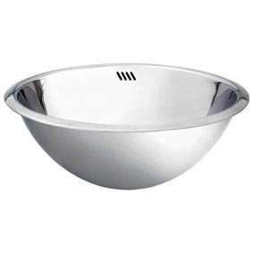   POLISHED STAINLESS STEEL ROUND DOUBLE WALL BOWL VESSEL SINK  