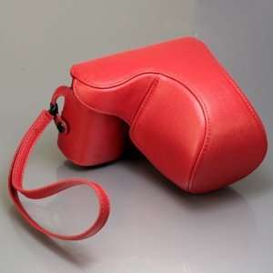  Red / Leather Camera Case for Sony NEX 3 (537 1)