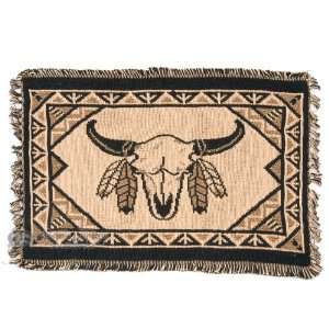  Cotton Southwestern Placemat  13x19  Buffalo Skull 