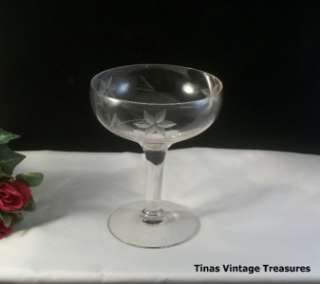   Elegant Crystal Glass Stemware Wine Glass Etched Flower Design  