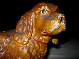 ANTIQUE LARGE HUBLEY COCKER SPANIEL DOG CAST IRON DOORSTOP GARDEN YARD 