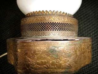antique FENTON GLASS VASE LAMP chic+shabby VICTORIAN  