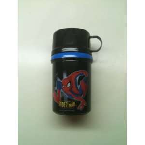  Spiderman Black Thermos Sport Water Bottle with Cup By Zak 