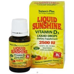 Liquid Sunshine Vitamin D3 2500IU Liquid Drops Orange Flavor   .34 oz 