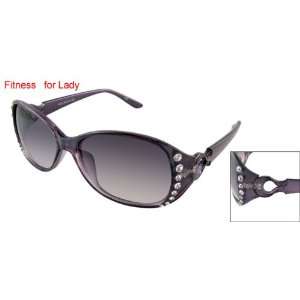 Como Ladies Purple Full Rim Frame Rhinestone UV Protection Sunglasses