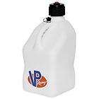 WHITE 5 GALLON SQUARE RACE FUEL GAS CAN JUG WITH HOSE
