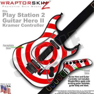  PS2 Guitar Hero II (2) Kramer Guitar Bullseye Red and 