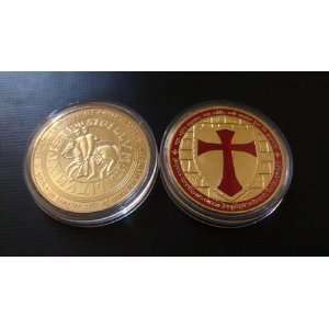 Knights Templar Cross Masonic Mason Gold GIFT Coin  from Hibiscus 