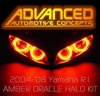07 08 Yamaha ORANGE YZF R1 Headlight HALO Demon Eye Kit  