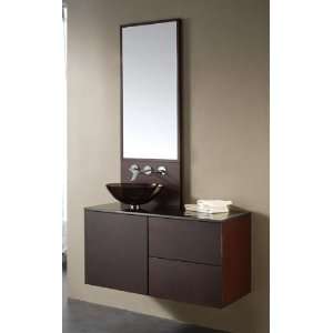  Cube 40 Vanity Set with Mirror Zebra Wood CUBE VS40 ZW 