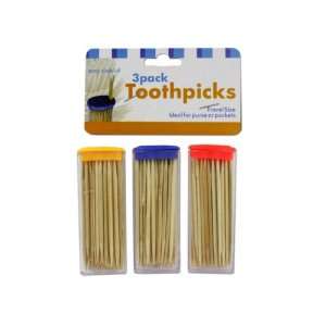  3 Pack Toothpicks Easy Slid Lid Travel Size Everything 