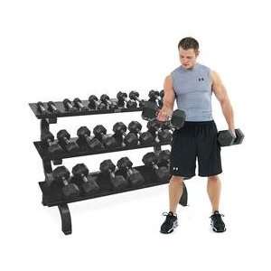  Rubber Coated Hex Dumbbell Sets with Racks Sports 
