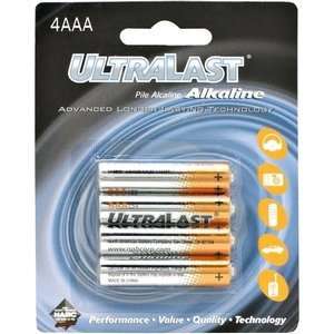   Battery. ULTRALAST AAA ALKALINE 4 PK GP BAT. Alkaline