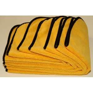  6pcs Deluxe Microfiber Towels Super Aborbent 16x16 Yellow 
