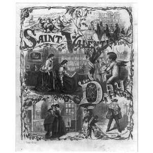  Saint Valentines Day,cards,mailman,1861,Holidays