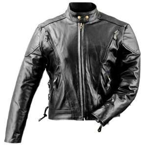    Sturgis Black Leather Motorcycle Jacket Vents Xl Automotive