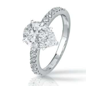  1 Carat Vintage Style Bead Set Diamonds Engagement Ring Jewelry