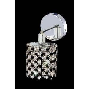  Mini 1 Light Round Wall Sconce in Chrome with Round Canopy 
