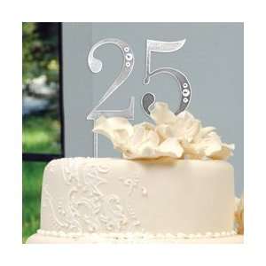  25th Wedding Anniversary Swarovski Cake Topper Kitchen 