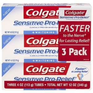  Colgate Pro relief + Whitening Toothpaste, 3 pk Discomfort 