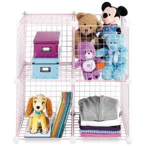  Storage and Organization  Pink Interlocking Storage Wire Cubes 