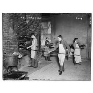   Juvenile Asylum,loading wood burning stove,children