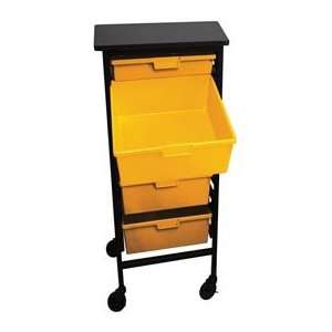  Mobile Work Center With 1 Single, 4 Double Yellow Storage 